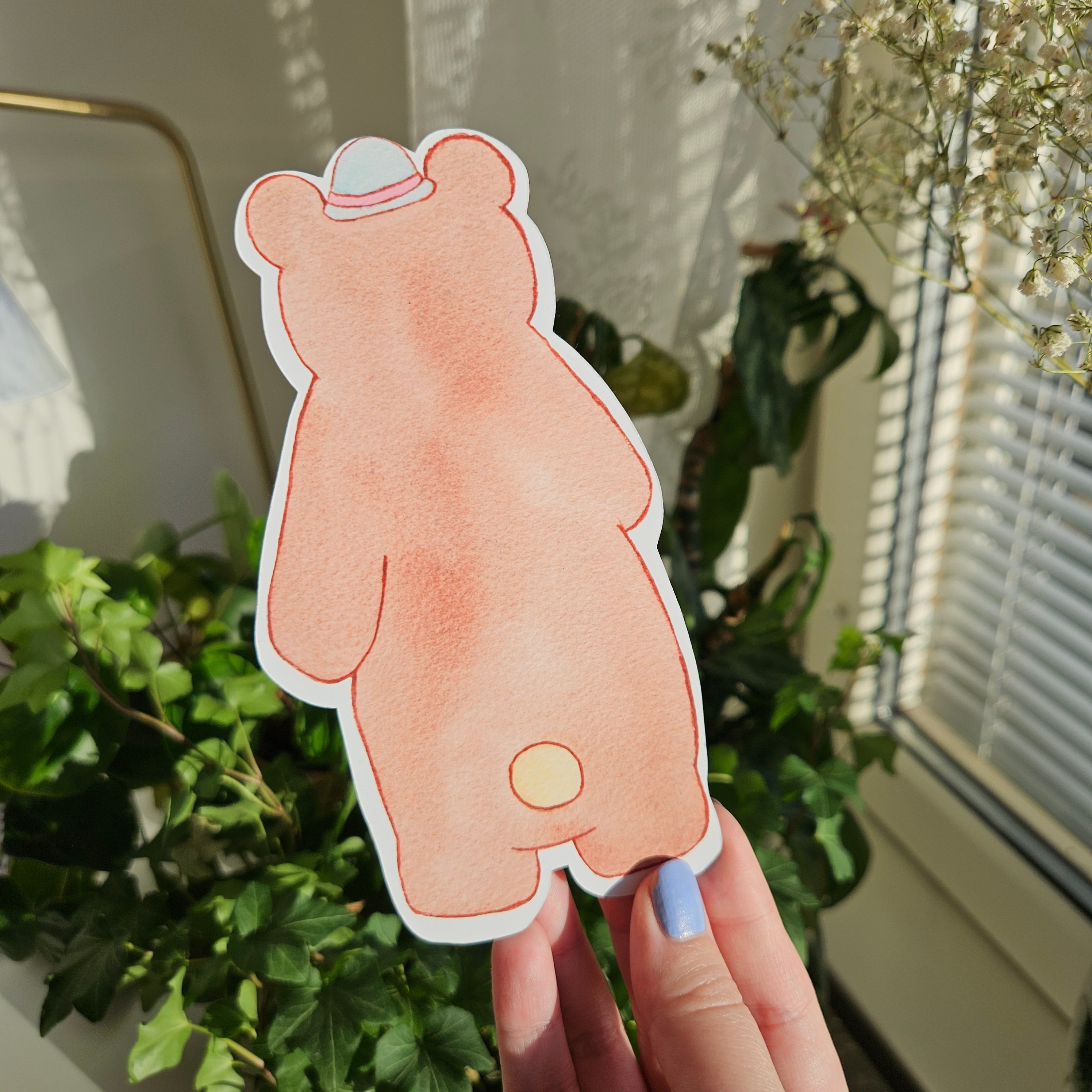 Bear bookmark, back.