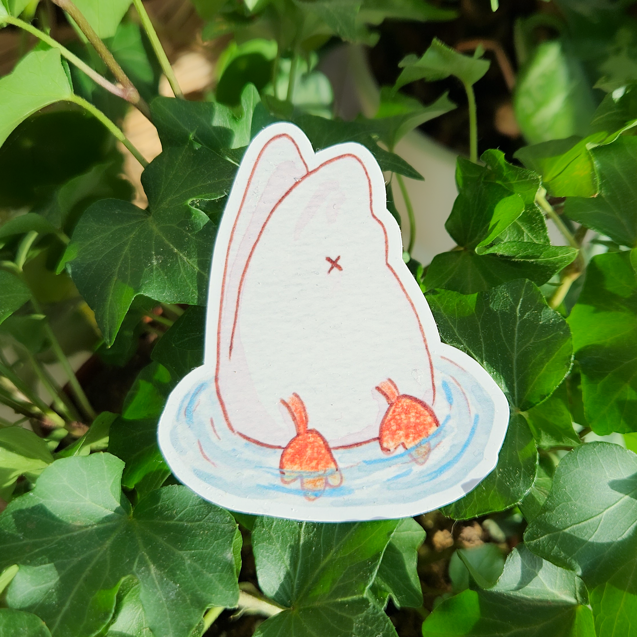 Duck with head in the water, the butt is sticking out sticker