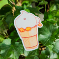 white duck in a ice cream cone sticker