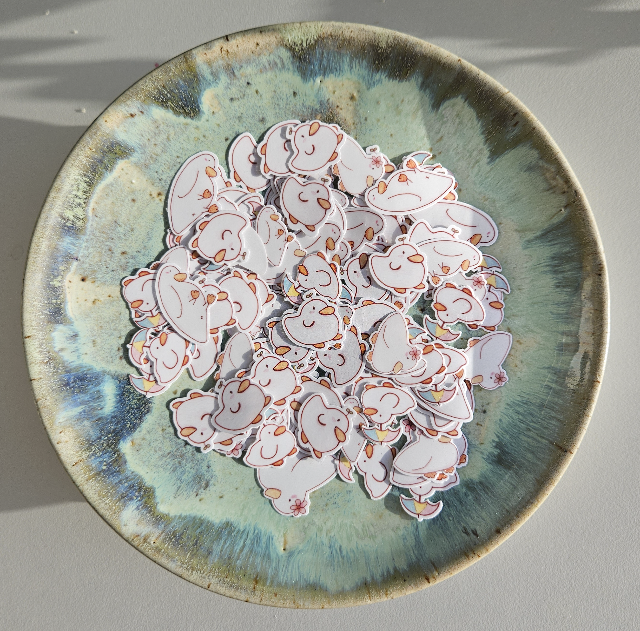 Cute mini duck sticker flakes