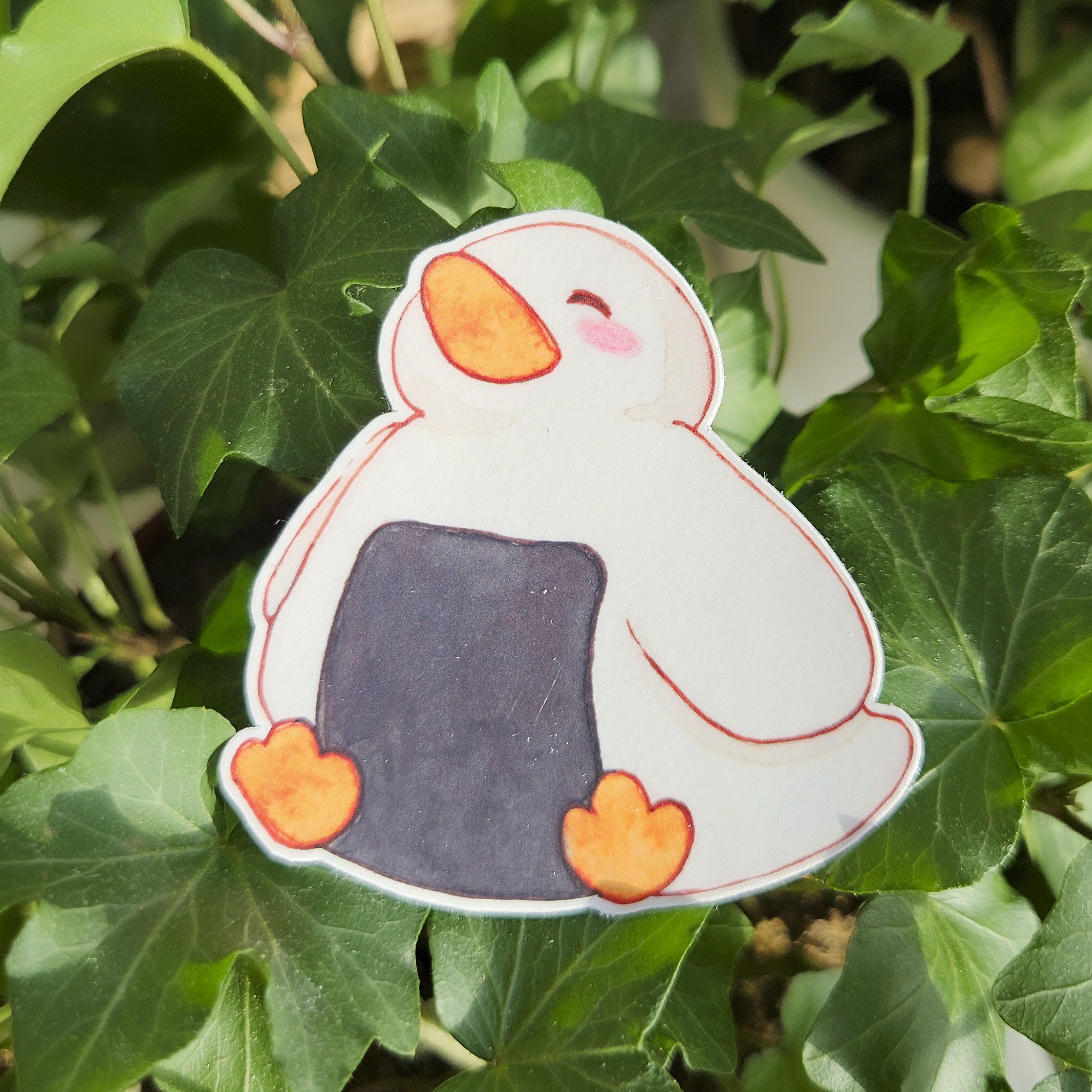 duck wrapped in a nori sheet like a onigiri, sticker