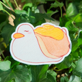 Cute duck with pancake on top sticker