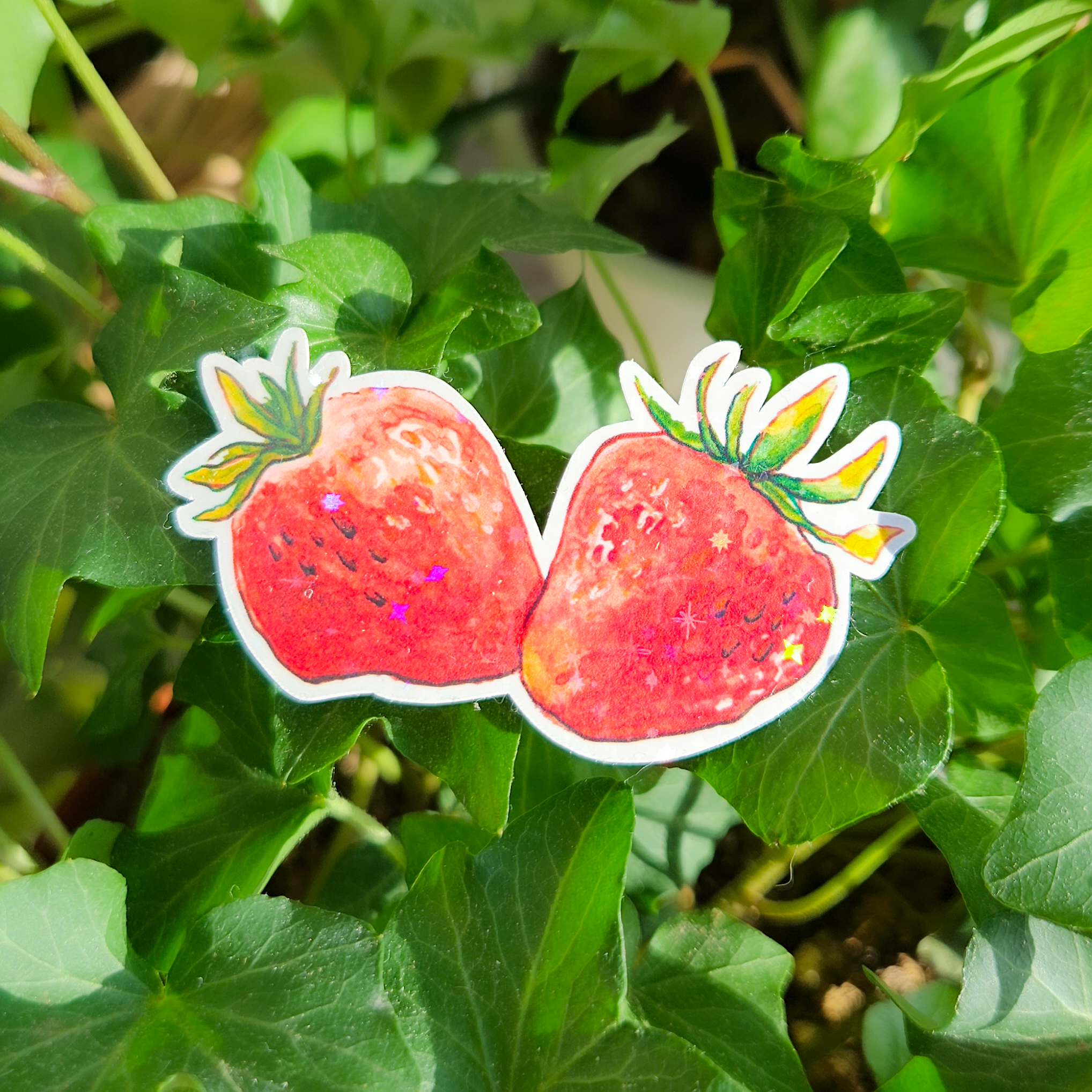 Sparkly Strawberries Sticker